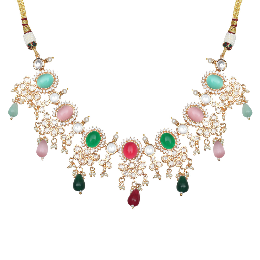 Kundan Choker Set With Multicolored Stones