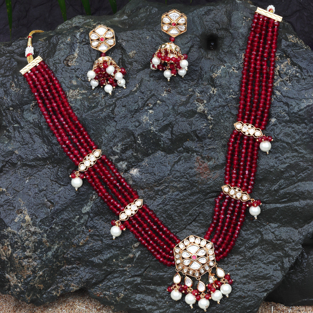 Polki and Pearl Necklace Set