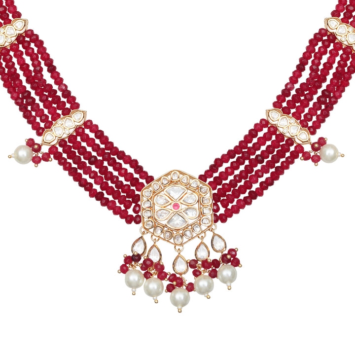 Ruby Polki Necklace Set