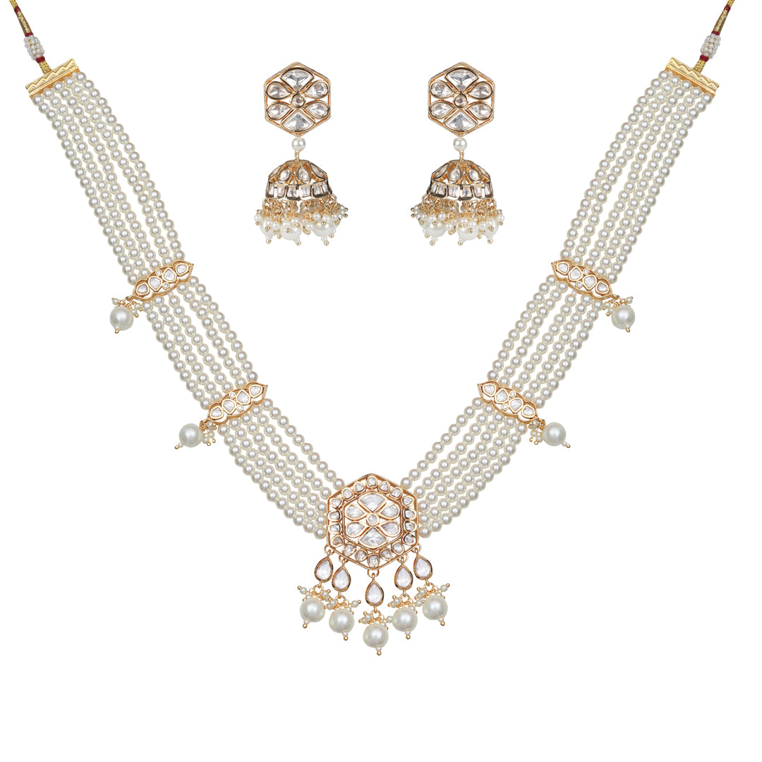 Polki and Pearl Necklace Set