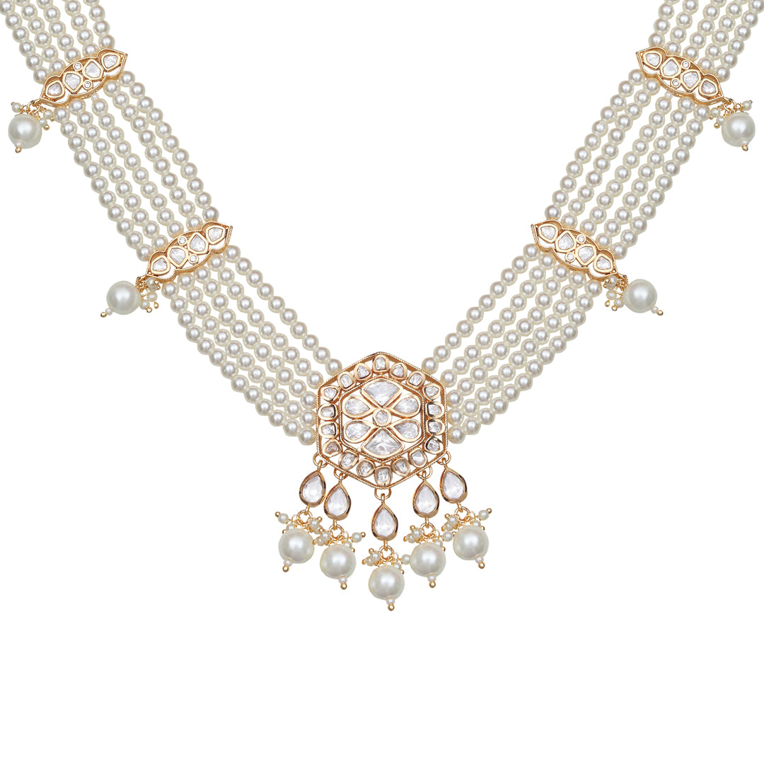 Polki and Pearl Necklace Set