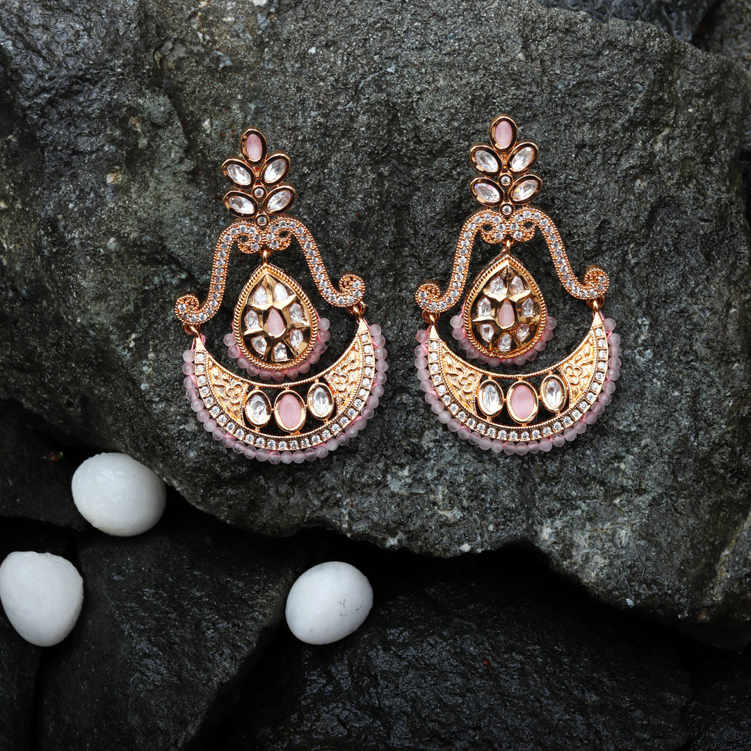 Kundan Chanbalis with Delicate Faux Diamonds and White Beads.