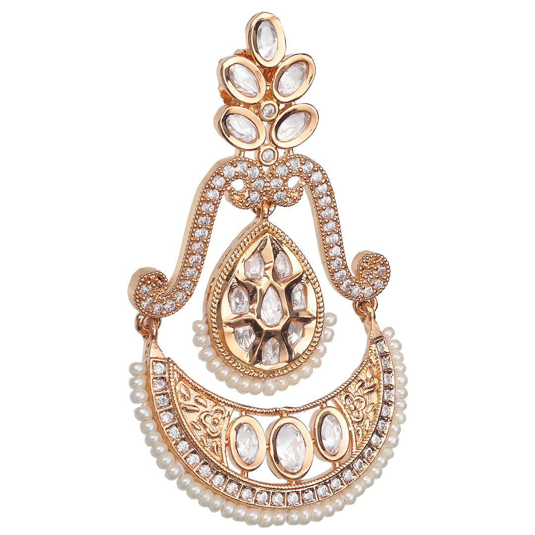 Kundan Chanbalis with Delicate Faux Diamonds and White Beads.