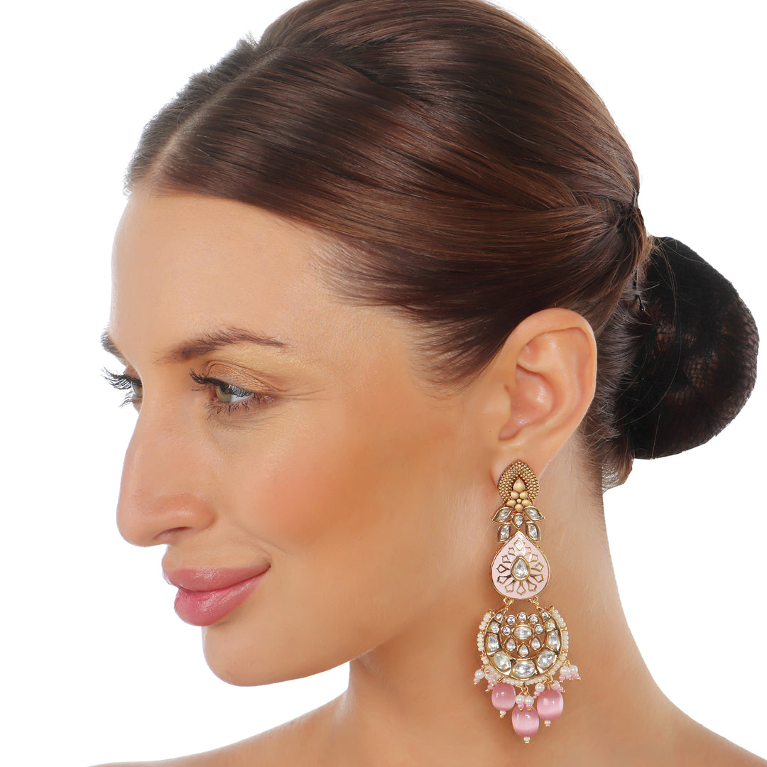 Blush Pink Meenakari Kundan Choker Set