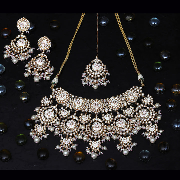 Ivory Bridal Meenakari Kundan Choker Set