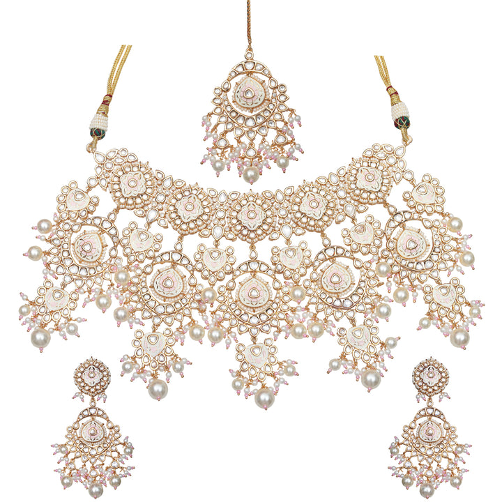 Ivory Bridal Meenakari Kundan Choker Set