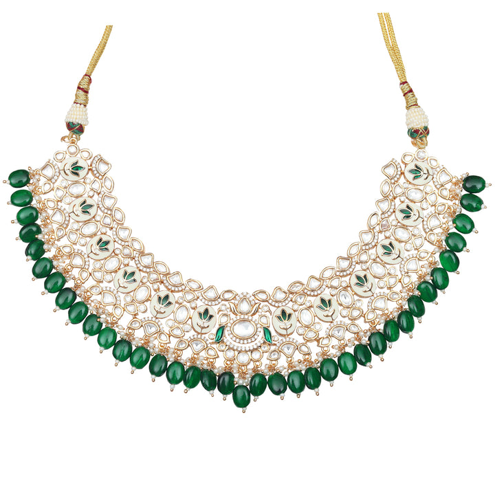 Emerald Green Meenakari Kundan Choker Set