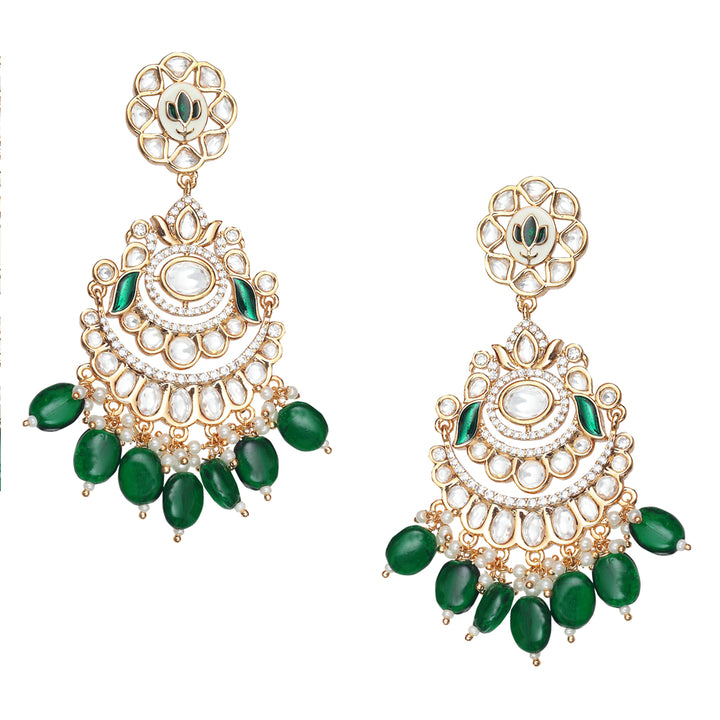 Emerald Green Meenakari Kundan Choker Set