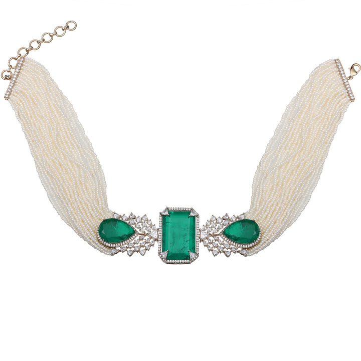 Emerald Green Doublet Choker Set