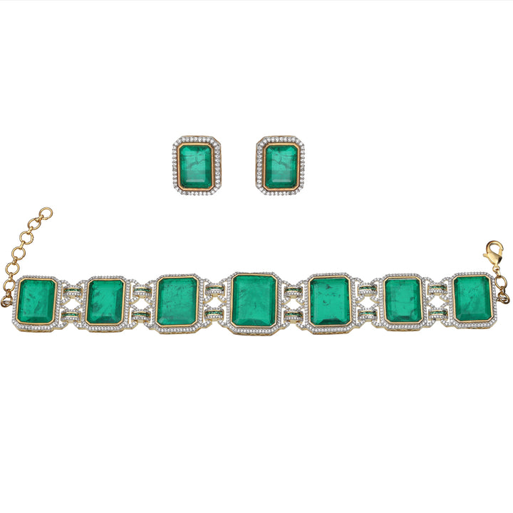 Emerald Green Doublet Choker Set