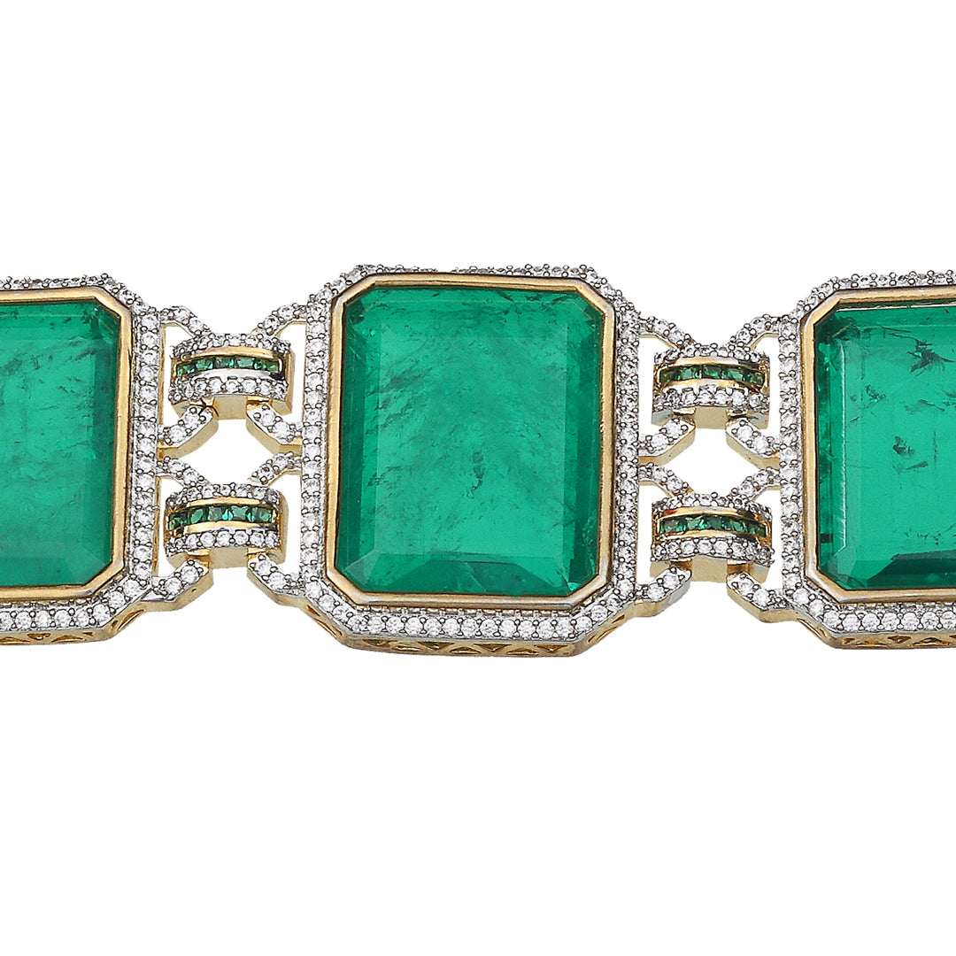 Emerald Green Doublet Choker Set