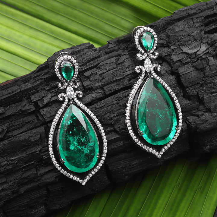 Emerald Green Doublet Danglers