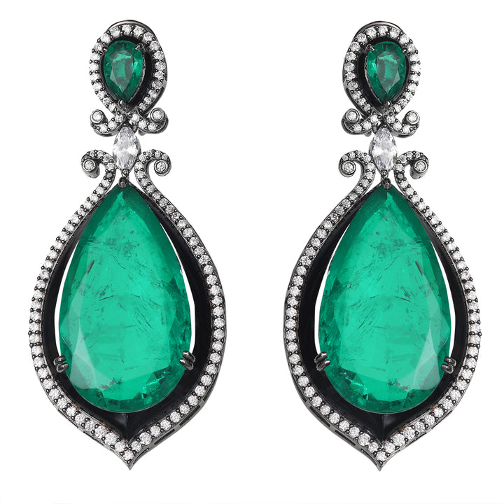 Emerald Green Doublet Danglers