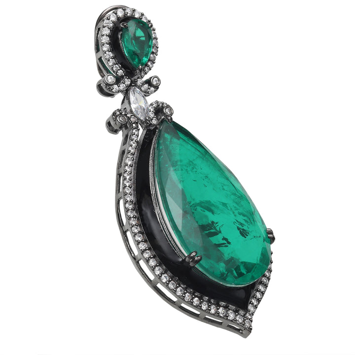 Emerald Green Doublet Danglers