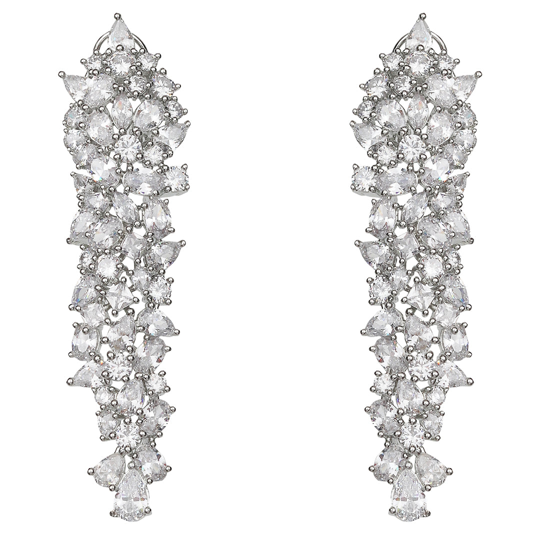 Flawless Cubic Zirconia Danglers in a Cascading Design