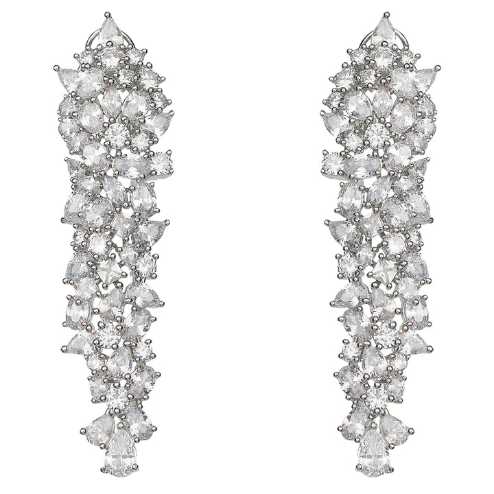 Flawless Cubic Zirconia Danglers in a Cascading Design