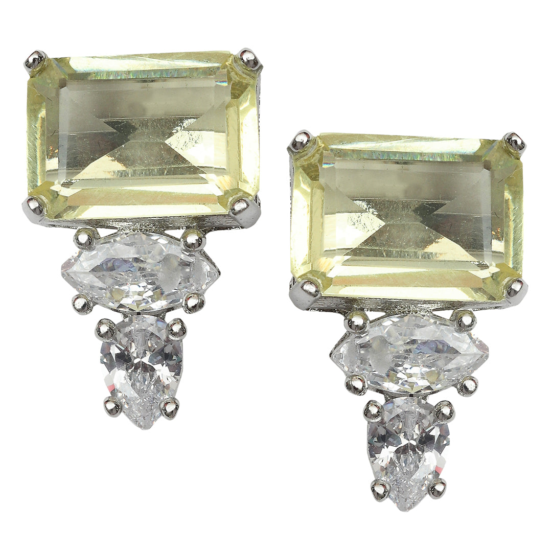 Delicate Citrine Edge-cut Doublet Studs