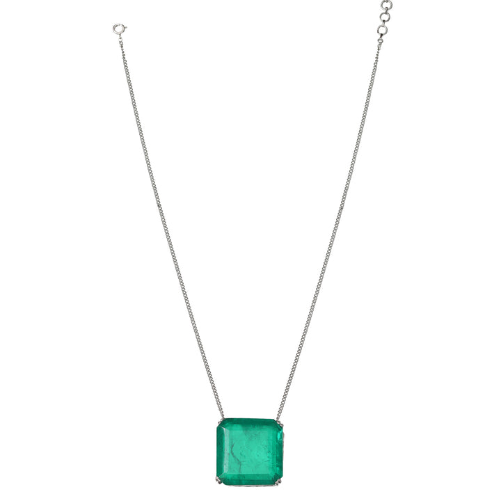 Emerald Green Doublet Delicate Chain.