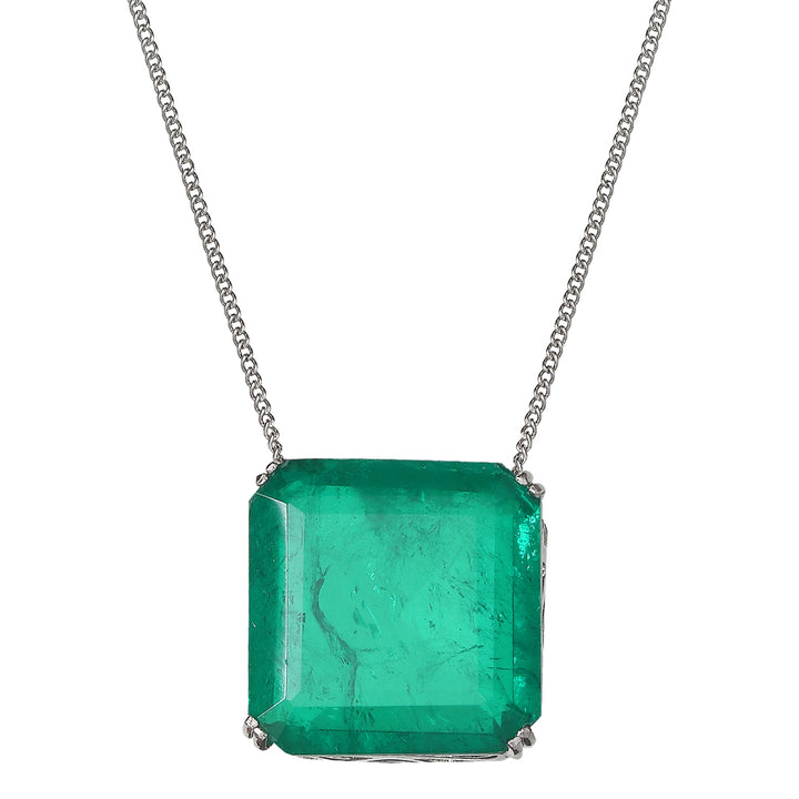 Emerald Green Doublet Delicate Chain.