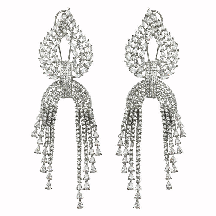 Flawless Cubic Zirconia Cascading Danglers